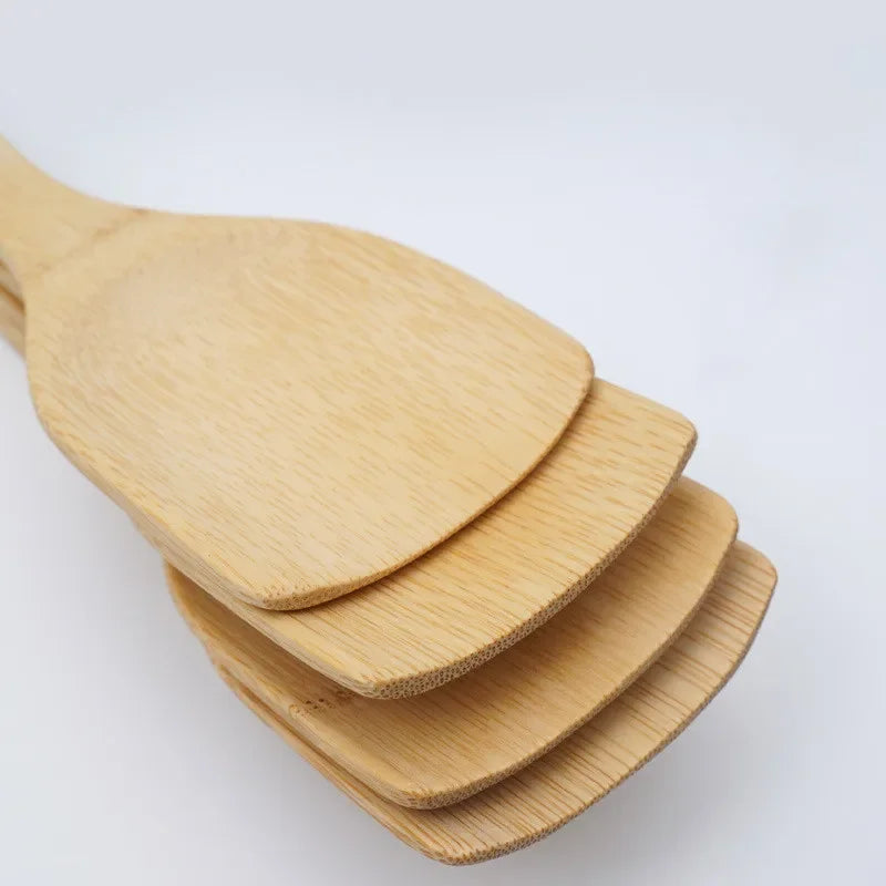 Bamboo Wooden Spatula & Heat-Resistant Kitchen Utensil with Long Handle