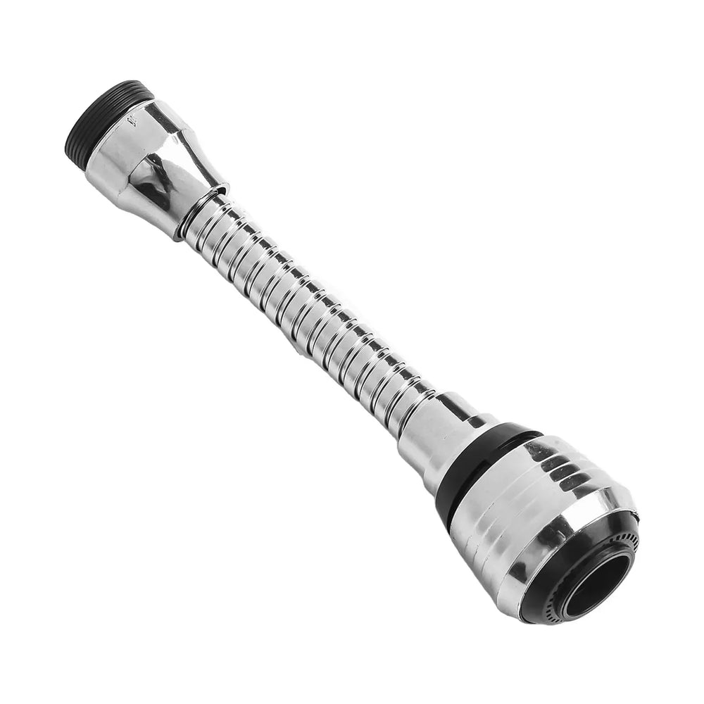 360° Flexible Faucet Extender Bendable Kitchen Sink Tap Spray Head Attachment Material:Stainless Steel+ABS Sliver Color