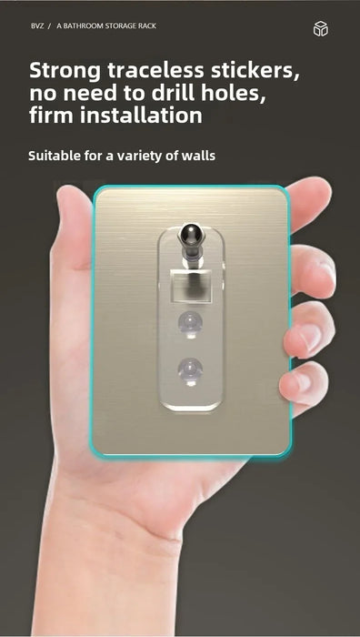 Easy Install Wall-Mounted No-Drill Bathroom Shelf