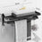 Towel Rack 40-60CM Bathroom Accessories Black Aluminum Wall Mounted Towel Shelf Organizer Folding Holder With Hook Shower Hanger