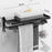 Towel Rack 40-60CM Bathroom Accessories Black Aluminum Wall Mounted Towel Shelf Organizer Folding Holder With Hook Shower Hanger