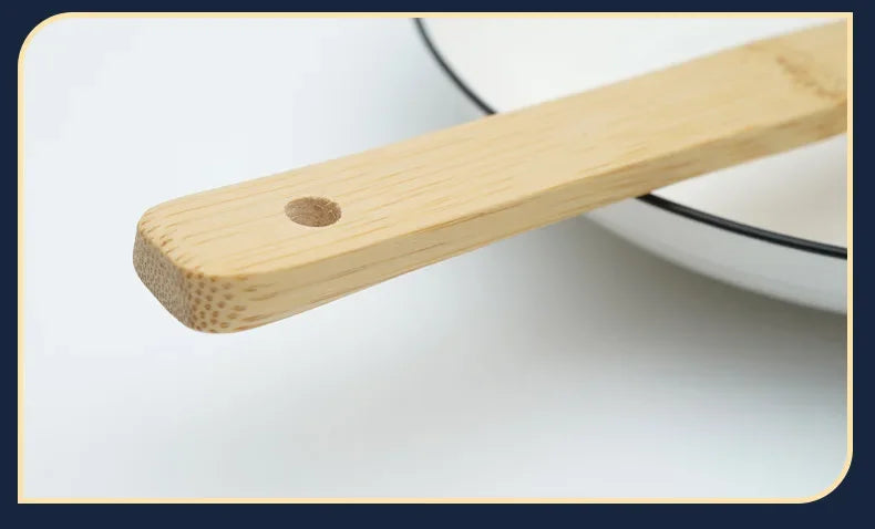 Bamboo Wooden Spatula & Heat-Resistant Kitchen Utensil with Long Handle