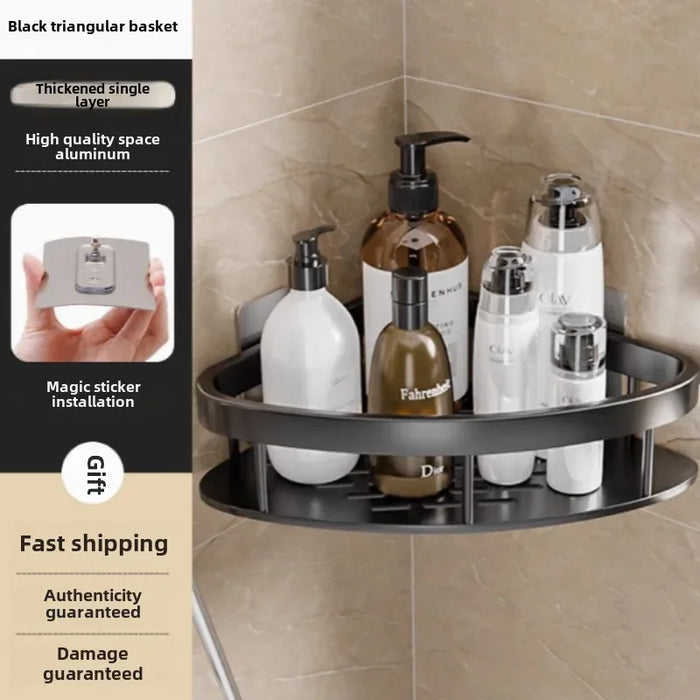 Easy Install Wall-Mounted No-Drill Bathroom Shelf