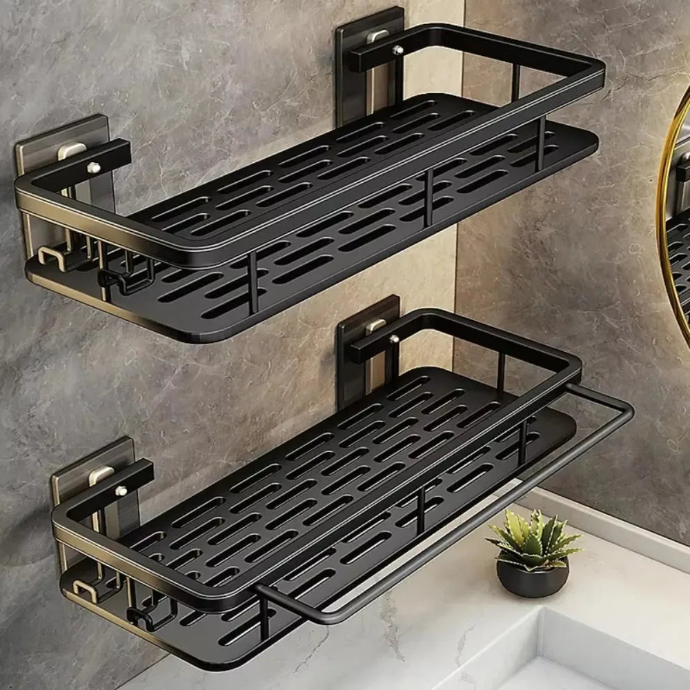Easy Install Wall-Mounted No-Drill Bathroom Shelf